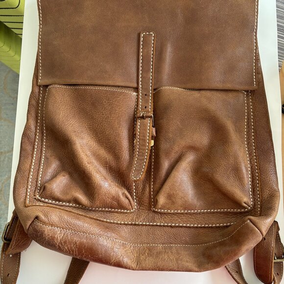 Roots Backpack Brown Leather Excellent Condition! - Picture 1 of 10